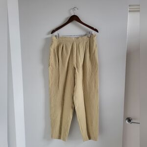 Josephine Chaus Silk Linen Blend Tan Khaki Pants Womens 16